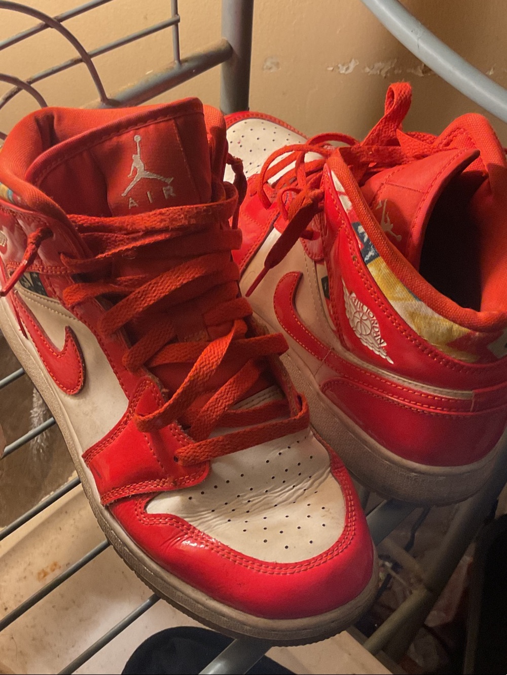 Nike Kids Red and White High-Top Sneakers